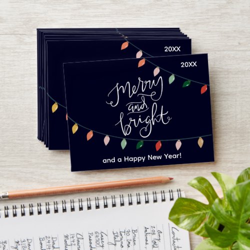 Blue Merry and Bright Christmas Lights Gift Card Envelope