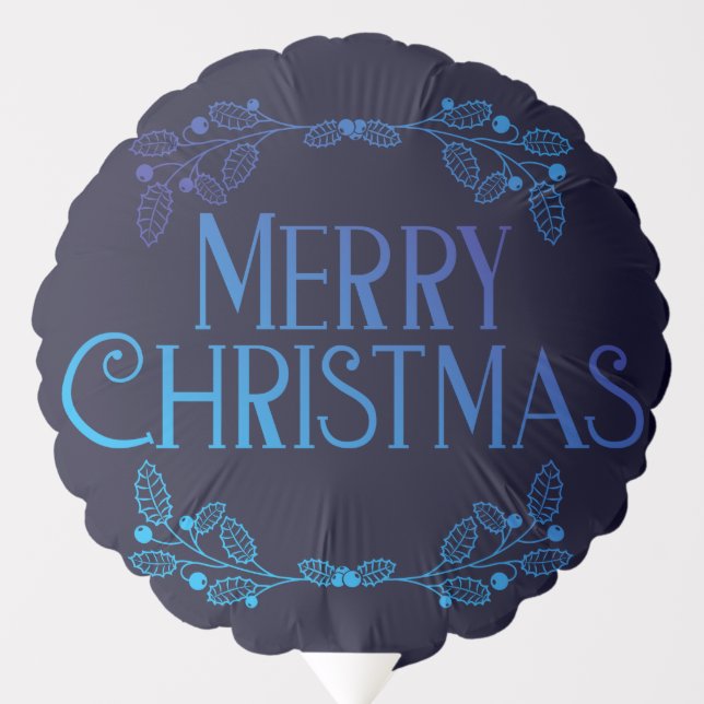 Blue Merry Christmas Balloon (Front)