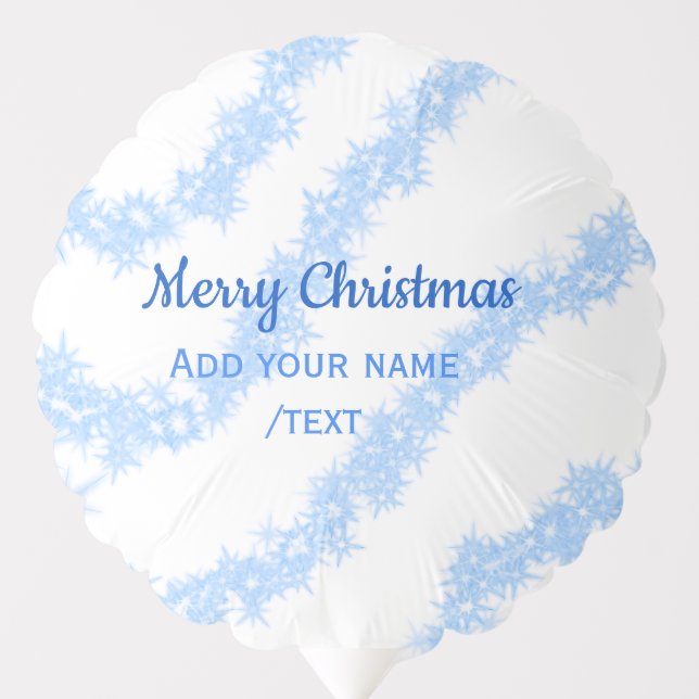 Blue merry christmas sparkle glitter lines add nam balloon (Front)