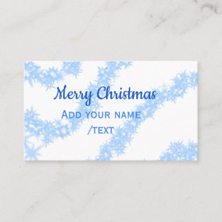 Blue merry christmas sparkle glitter lines add nam business card