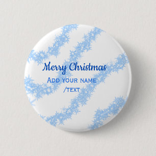 Blue merry christmas sparkle glitter lines add nam button