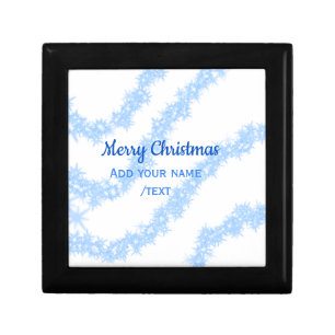 Blue merry christmas sparkle glitter lines add nam gift box
