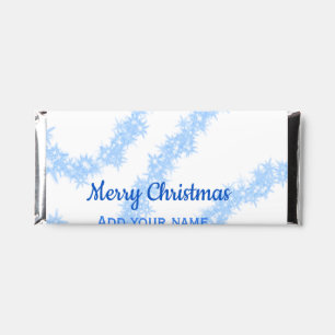 Blue merry christmas sparkle glitter lines add nam hershey bar favors