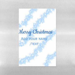 Blue merry christmas sparkle glitter lines add nam magnetic dry erase sheet