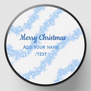 Blue merry christmas sparkle glitter lines add nam mini candle favors
