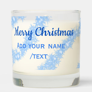 Blue merry christmas sparkle glitter lines add nam scented candle
