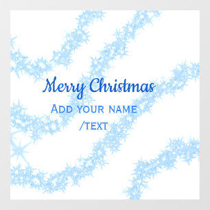 Blue merry christmas sparkle glitter lines add nam window cling