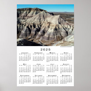 Blue Mesa Badlands Desert Mountains 2025 Calendar Poster