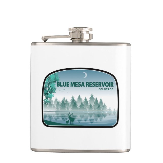 Blue Mesa Reservoir Colorado Deer Flask (Front)