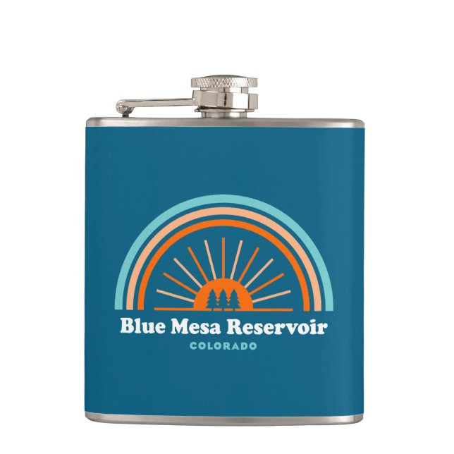 Blue Mesa Reservoir Colorado Rainbow Flask (Front)