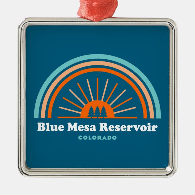 Blue Mesa Reservoir Colorado Rainbow Metal Ornament (Front)