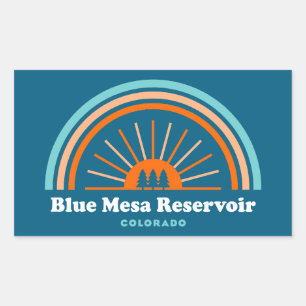 Blue Mesa Reservoir Colorado Rainbow Rectangular Sticker
