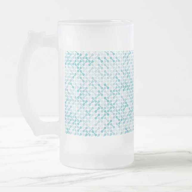 Blue metaball pattern frosted glass beer mug (Left)