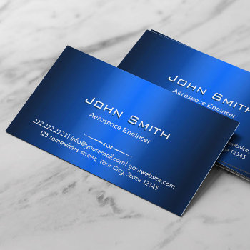 Blue Metal Aerospace Engineer Business Card by cardfactory at Zazzle