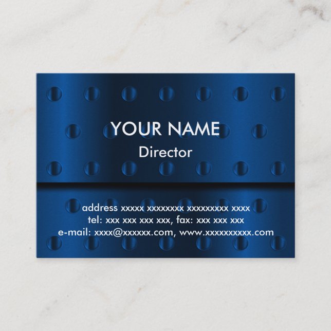 Blue Metal Business Card (Front)