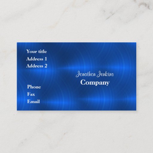 Customizable Blue metal business card template
