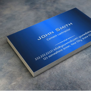 Blue Metal Cement Contractor Business Card