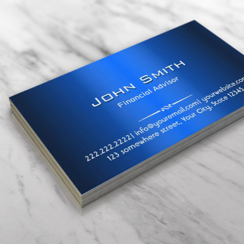 Blue Metal Financial Advisor Business Card