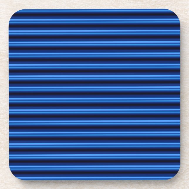 Blue Metal Horizontal Bars  Beverage Coaster (Front)
