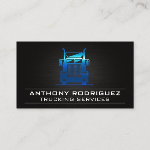 Blue Metal Truck Logo Business Card