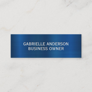 Blue Metallic Background Mini Business Card