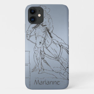 Blue Metallic Barrel Racer II iPhone 11 Case