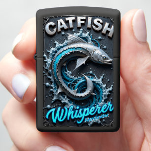 Blue Metallic Catfish Personalized Vortex Zippo Lighter