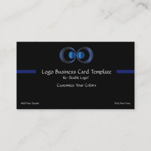 Blue Metallic Circles - Simple Circles in Blue Business Card