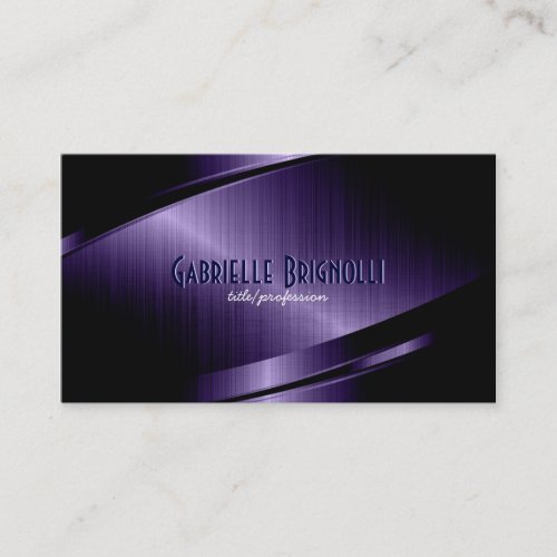 Blue Metallic Design-Stainless Steel Look Business Card Template