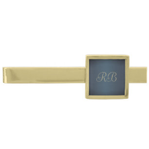 Blue Metallic Gold Finish Tie Bar