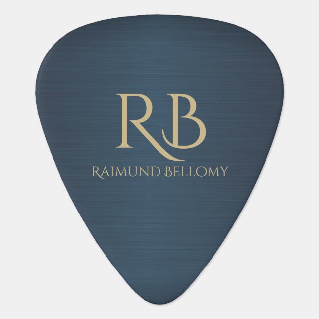 Blue Metallic Guitar Pick (Front)