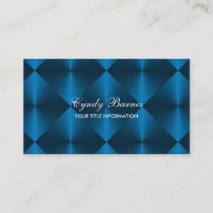 Blue Metallic Look Diamond Tiles Business Card
