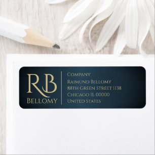 Blue Metallic Return Address Label