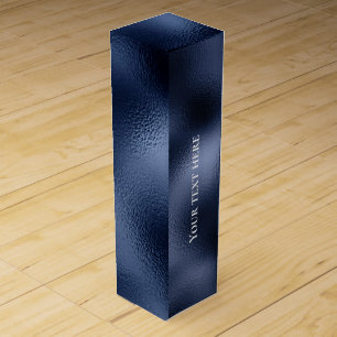 blue metallic texture celebrations   wine bag box