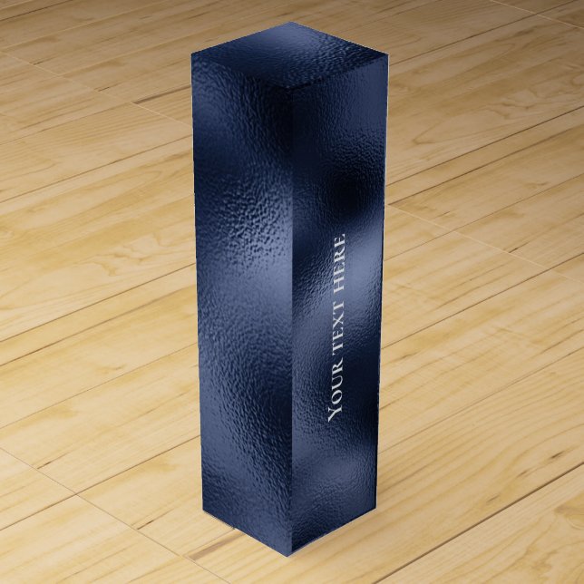 blue metallic texture celebrations   wine bag box (Front)