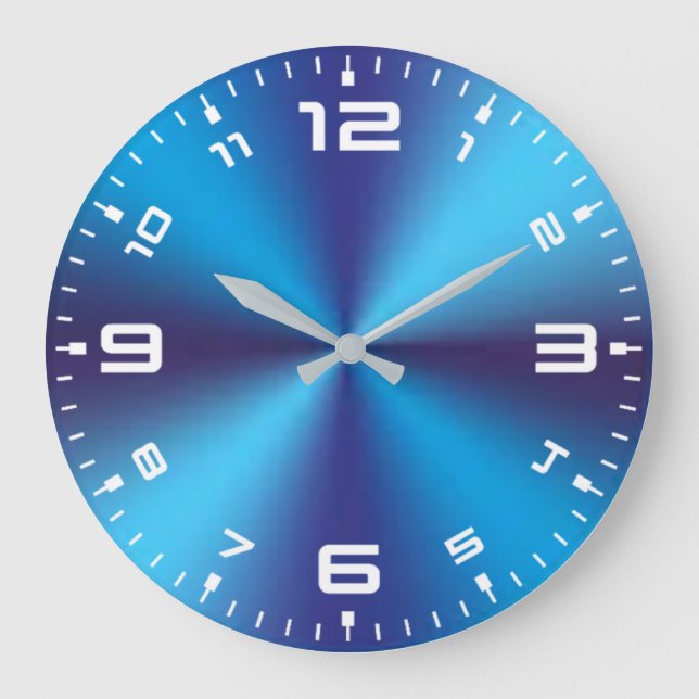 Blue Metallic Texture Design-47456 Large Clock (Front)