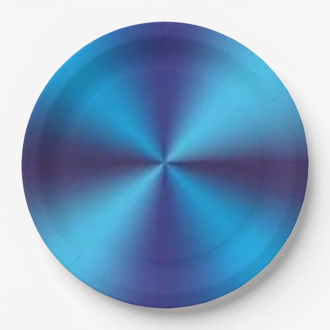 Blue Metallic Texture Design-47456 Paper Plates (Front)
