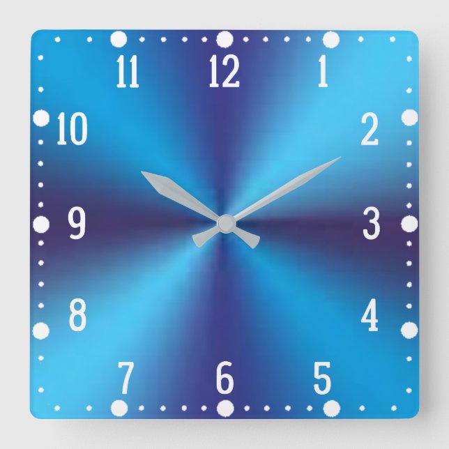 Blue Metallic Texture Design-47456 Square Wall Clock (Front)