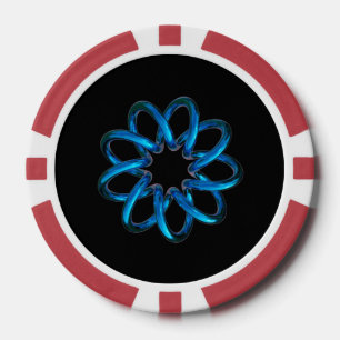 Blue Metallic Torus Knot Poker Chips