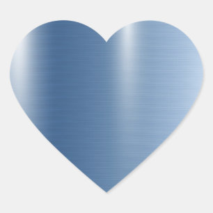 Blue Metallic Wedding Baby Shower Birthday Heart Sticker