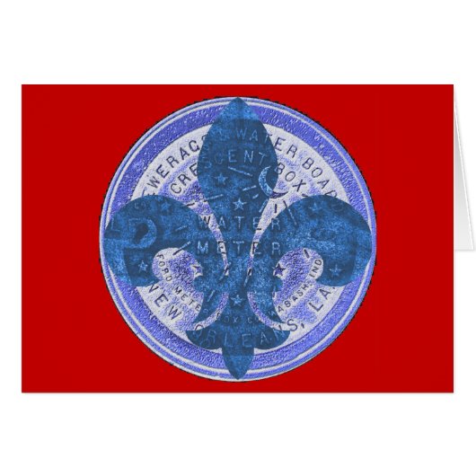 Blue Meter Lid with Fleur De Lis Cards (Front Horizontal)