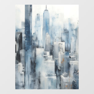 Blue Metropolis Window Cling