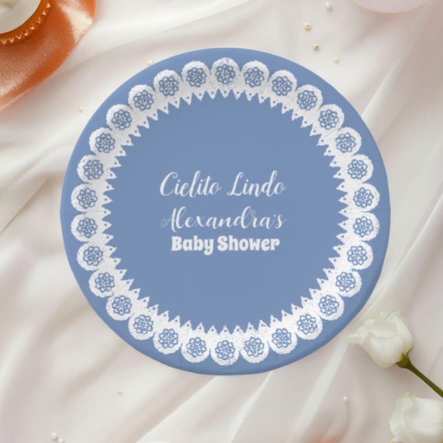 Blue Mexican Cielito Lindo  Baby Shower  Paper Plates (Creator Uploaded)