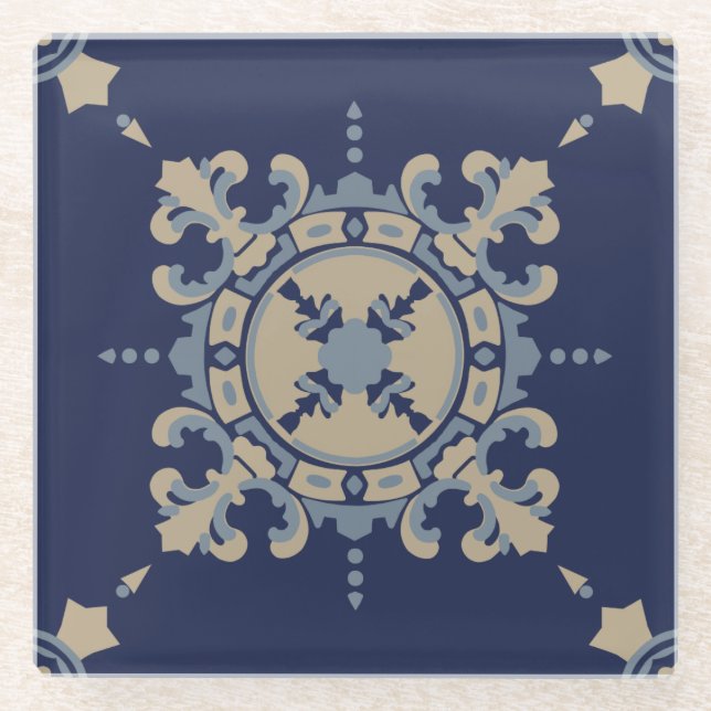 Blue Mexican design Coaster (Front)