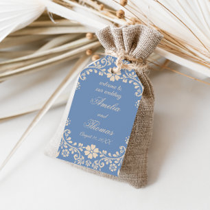 Blue Mexican Floral Wedding Gift Tags