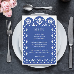 Blue MEXICAN PAPEL PICADO menu