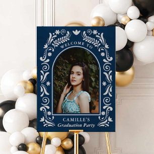 Blue Mexican Photo Graduation Welcome Sign