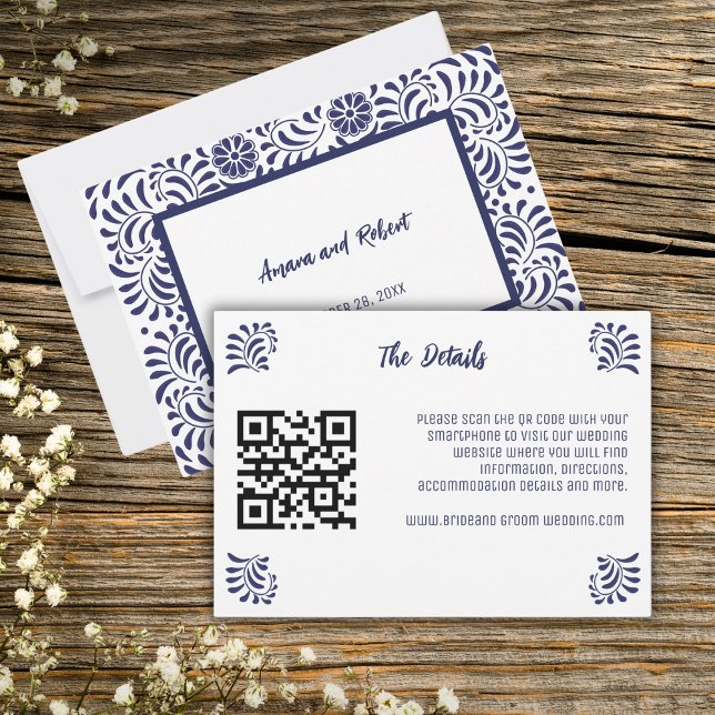 BLUE  MEXICAN TALAVERA ENCLOUSURE CARD (Creator Uploaded)