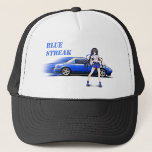Blue Miata - with anime girl Trucker Hat