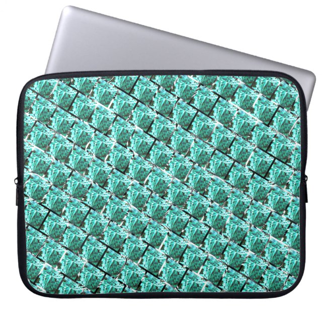 Blue, micro crystalline cubes or brick effect? laptop sleeve (Front)